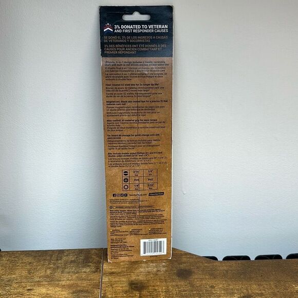 Spec Ops Tools Multi-Bit Screwdriver, 6-in-1, Magnetized Silver, Khaki, Black - Picture 5 of 6